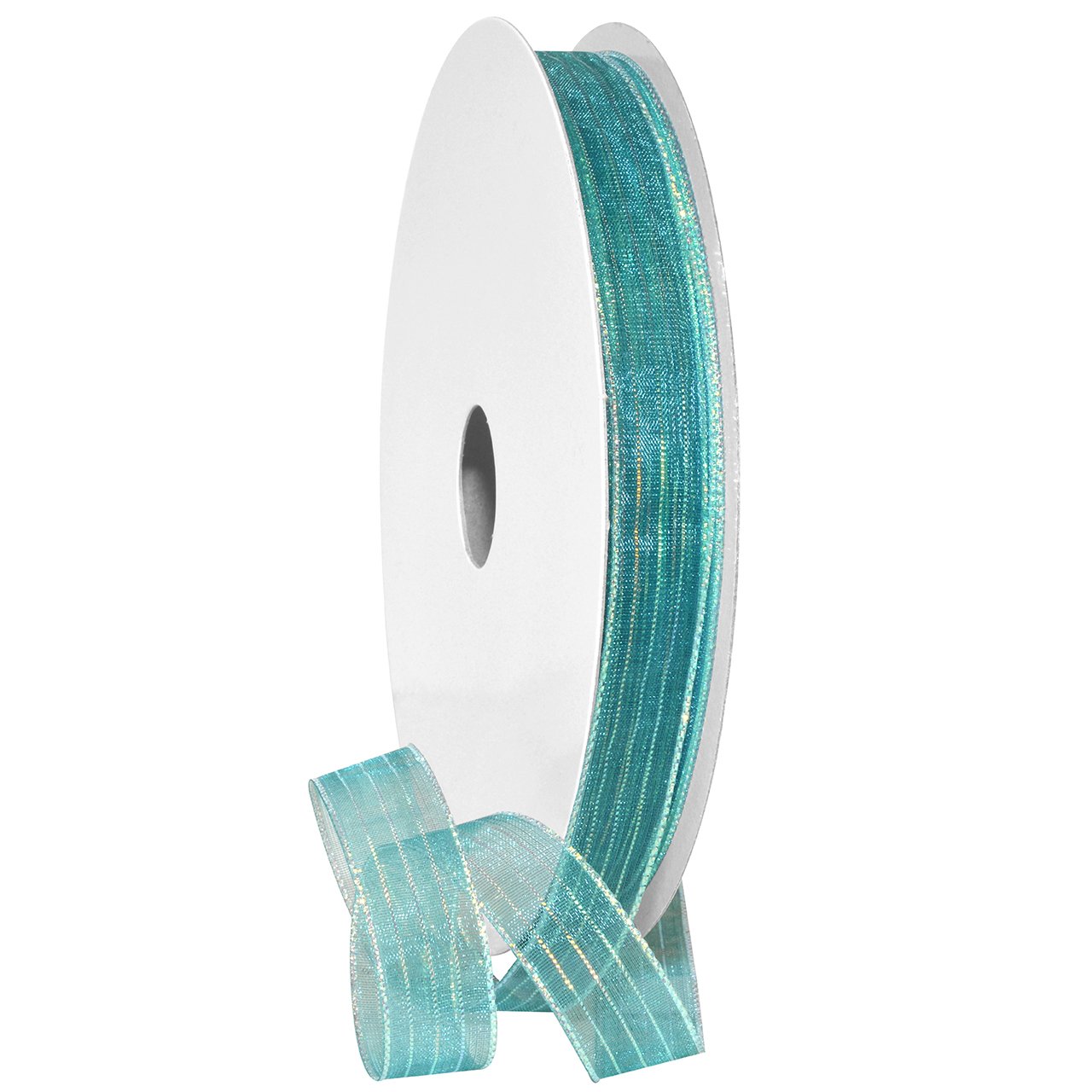 Morex RibbonHarmony Ribbon, Metallic, 5/8 inch by 50 Yards, Teal, Item 1401.03/50-603