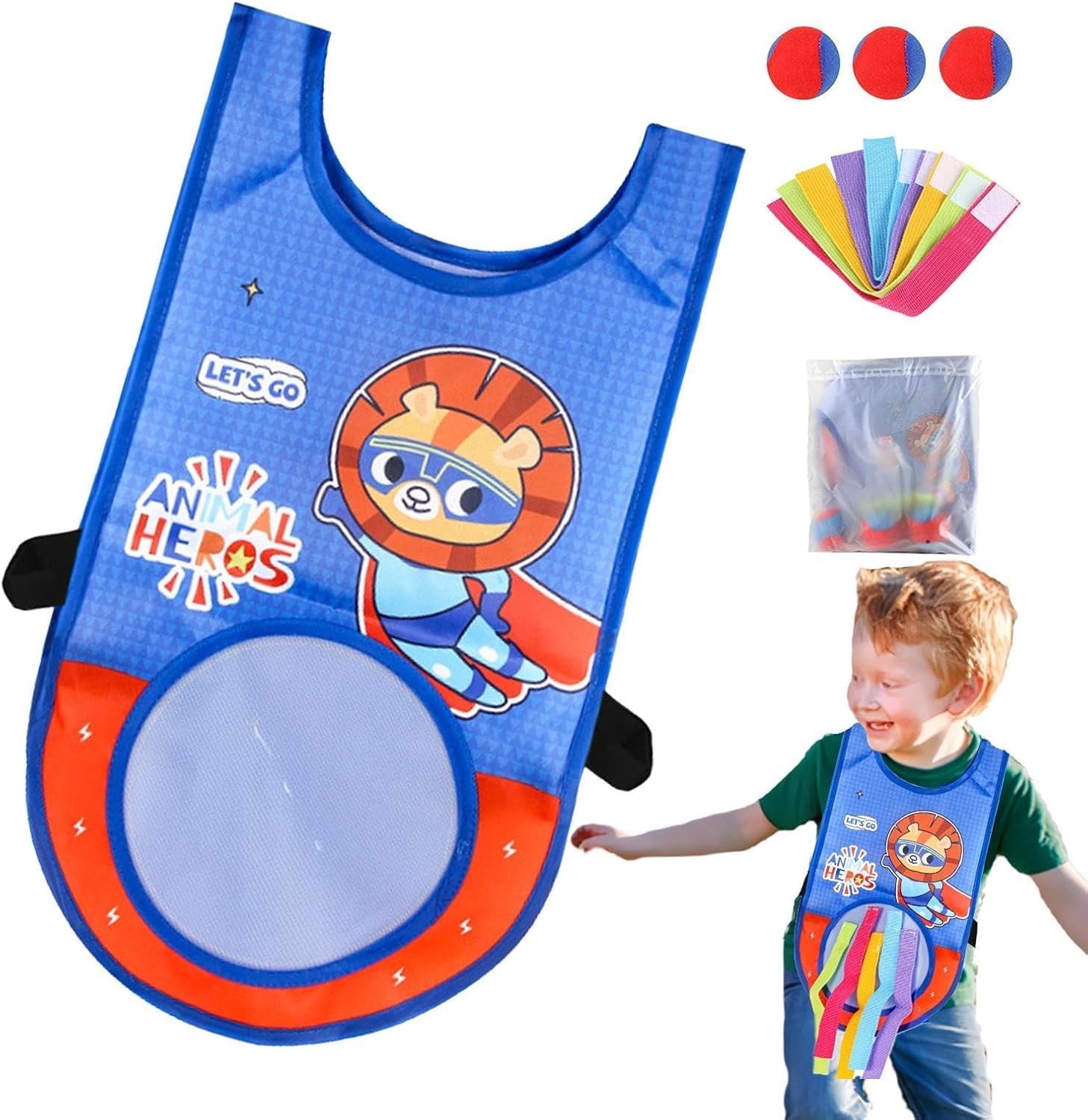 Sticky Ball Vests - Dodgeball Tag Sticky Vest | Dodgeball Vest Game | Dodgeball Game Set | Sticky Ball Catch Game | Throwing Target Game Catching Ball Set | Child Dodgeball Game Toys