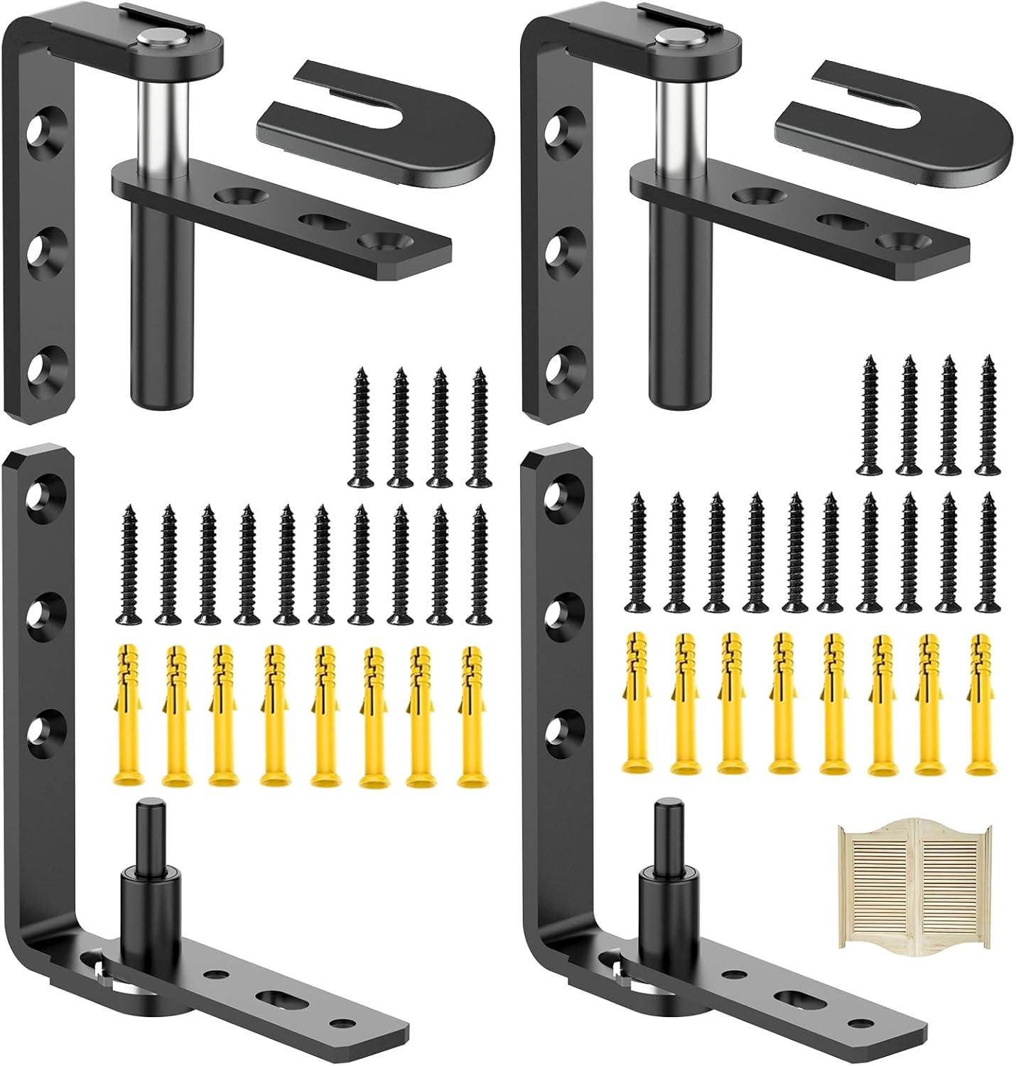 Cafe Door Hinges, Saloon Door Hardware, Double Action Door Hinge for Bar, Coffee Shop, Swing Door, Heavy Duty 304 Stainless Steel (Black, MIN 2PCS)