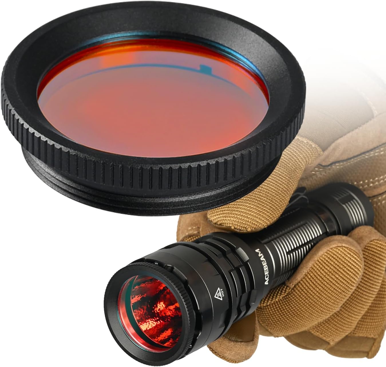ACEBEAM FR20 2.0 Red Filter Lens for Defender P17, L17(New Version), L16 2.0 - Great for Signaling, Night Vision, ect