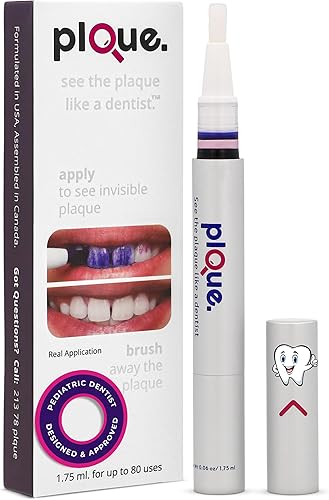 Bolígrafo revelador de placa mira la placa como un dentista. Ayuda visual de cepillado para encontrar placa invisible, fácil extracción de placa en