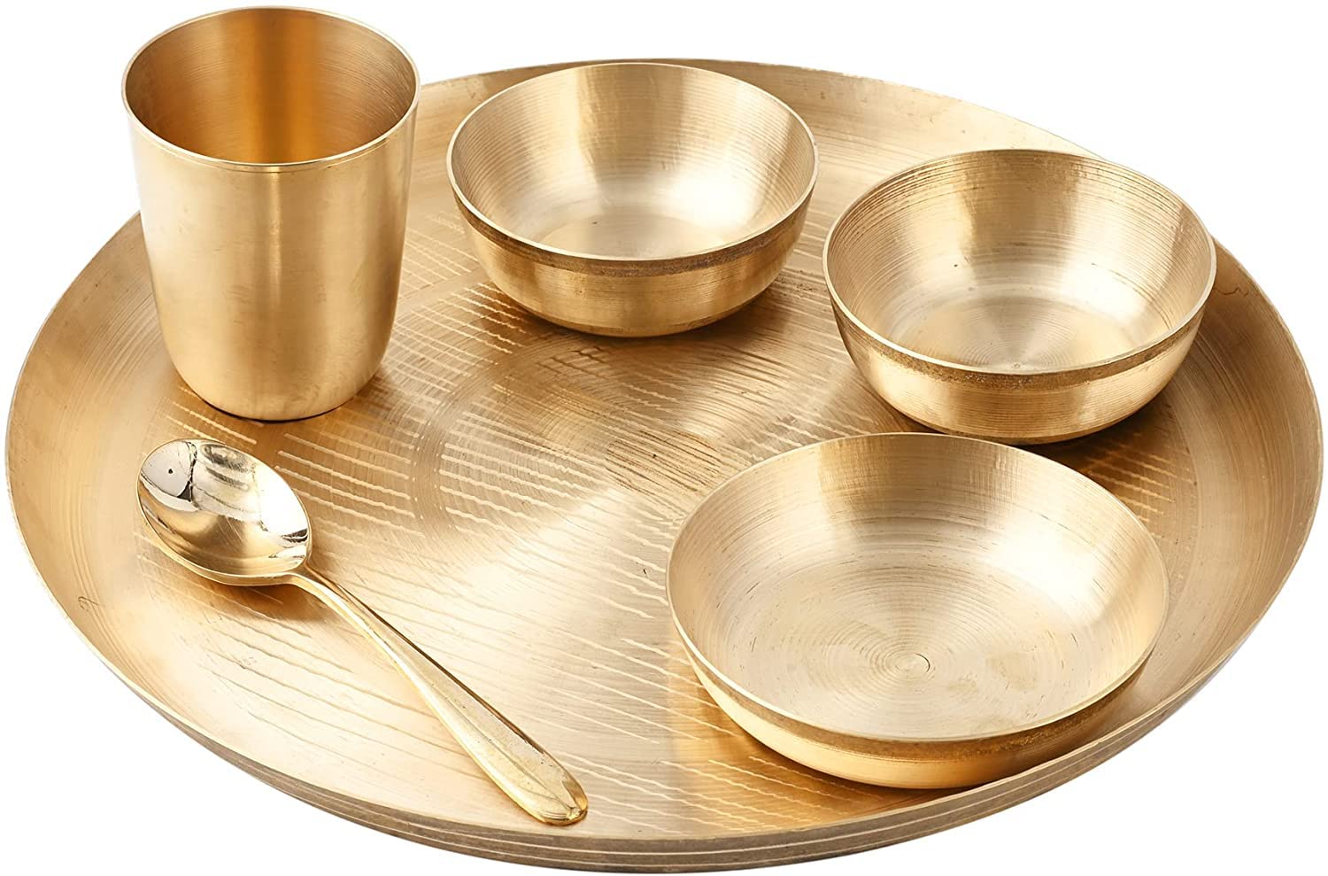 RAJ GHARANA METALS Pure Kansa (Bronze) Dinner Set (Dish Set) 6 Pcs
