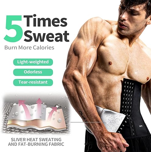 Miniatura 3 de BVVU Entrenador de cintura para hombre, entrenador de cintura para hombre, control de abdomen