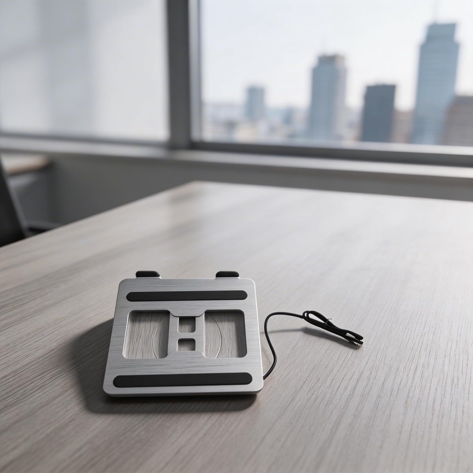 Stand per Notebook Ergonomico con Docking Station 4K, Supporto PC Portatile in Lega di Alluminio, Design Girevole e Ventilato per MacBook per dell per hp