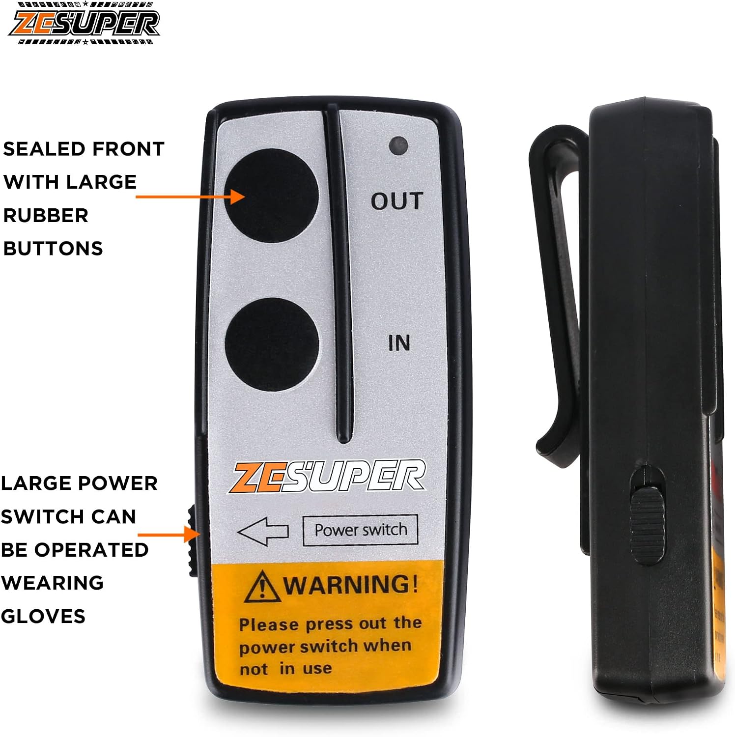 ZESUPER Wireless Winch Remote Control Kit with Receiver 2PC Handset Truck ATV UTV SUV 12V 100ft