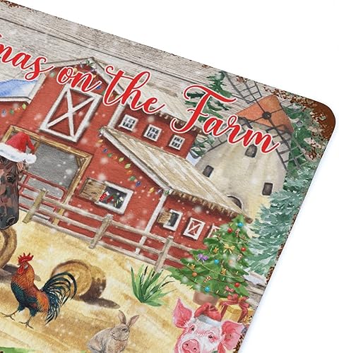 Miniatura 6 de Letrero retro de hojalata con texto en inglés "Christmas on the Farm", placa de pared vintage para baño, bar, cocina, granja, patio, jardín, garaje,