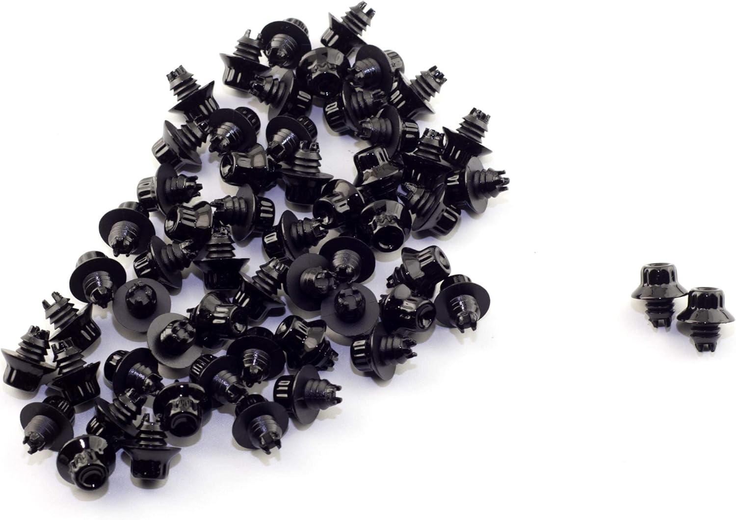 RTRHINOTUNING 50pcs Wheel Rim Rivets for 7mm/0.28in Hole Replacement Wheel Lip Rivets Nuts ABS Plastic Black
