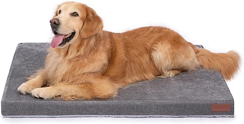 Cama ortopédica extragrande para perros con funda extraíble lavable, soporte de espuma para jaula de huevos, parte inferior antideslizante, duradera