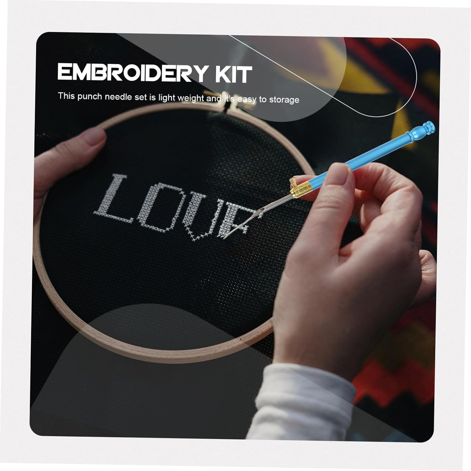 STOBOK 2sets Embroidery Punch Needle Set Needles Full Embroidery Thread Kit for Beginners Crafting Supplies DIY Projects