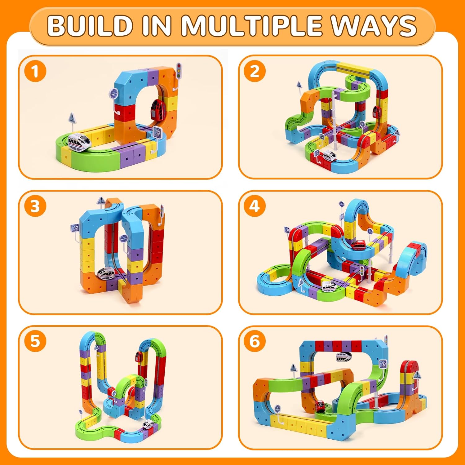 2026 New Infinity Racer 3D Train with 2 Cars, 3D Stem Electric Train Set for Kids, DIY Assembled Track Vehicle, Create Lab Gravity Tracks, Educational Gift (Advanced Edition)