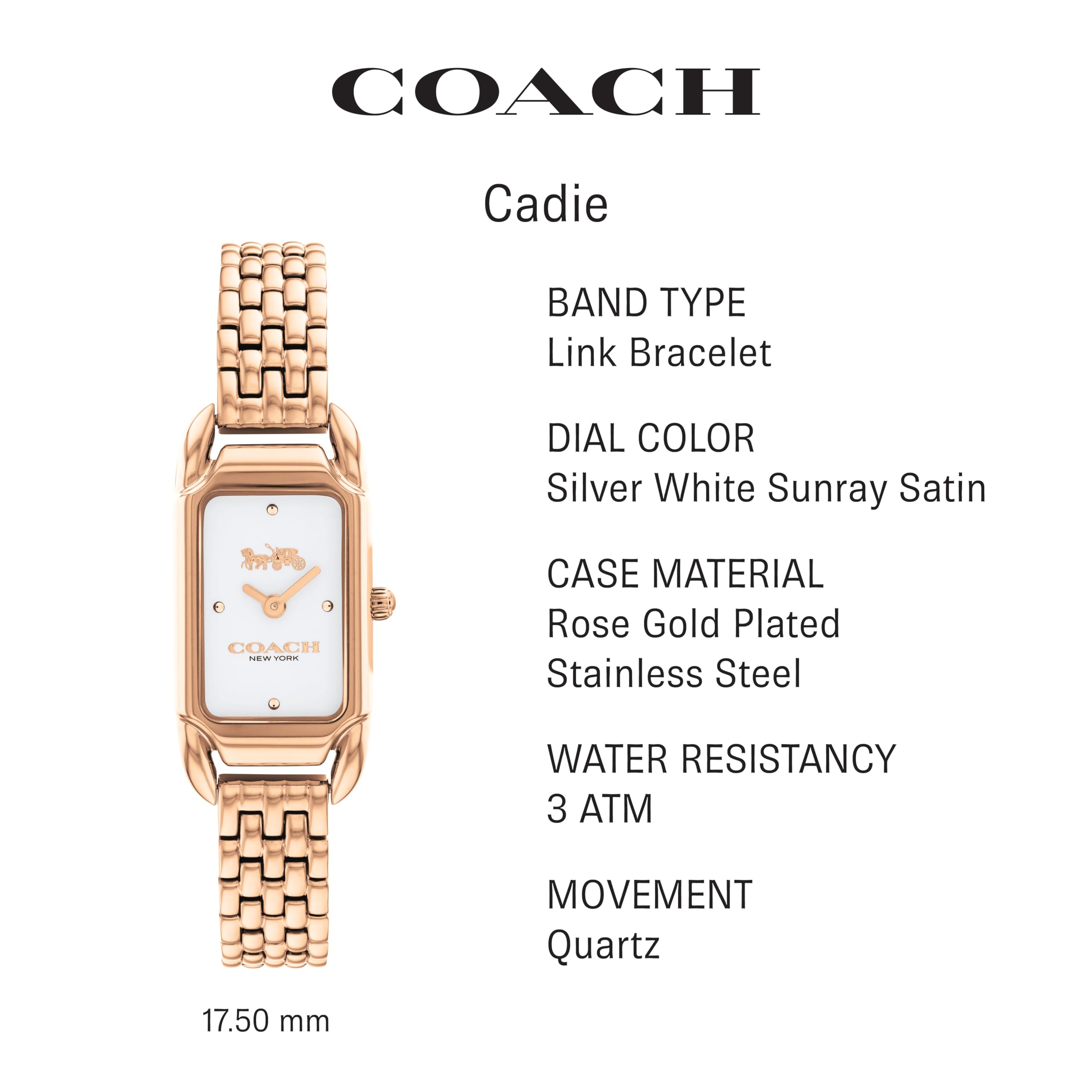 Coach Cadie Women's Watch | Timeless and Aesthetic | Designed for Every Occasion | Water Resistant (Model 14504171)