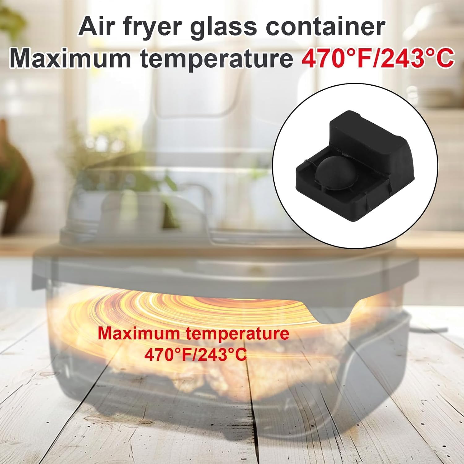 16pcs Air Fryer Silicone Bumpers for Ninja Crispi FN100 FN101 FN101GY FN090 FN091 FN103 Series, for Ninja Crispi Replacement Parts, Black for Family Cooking
