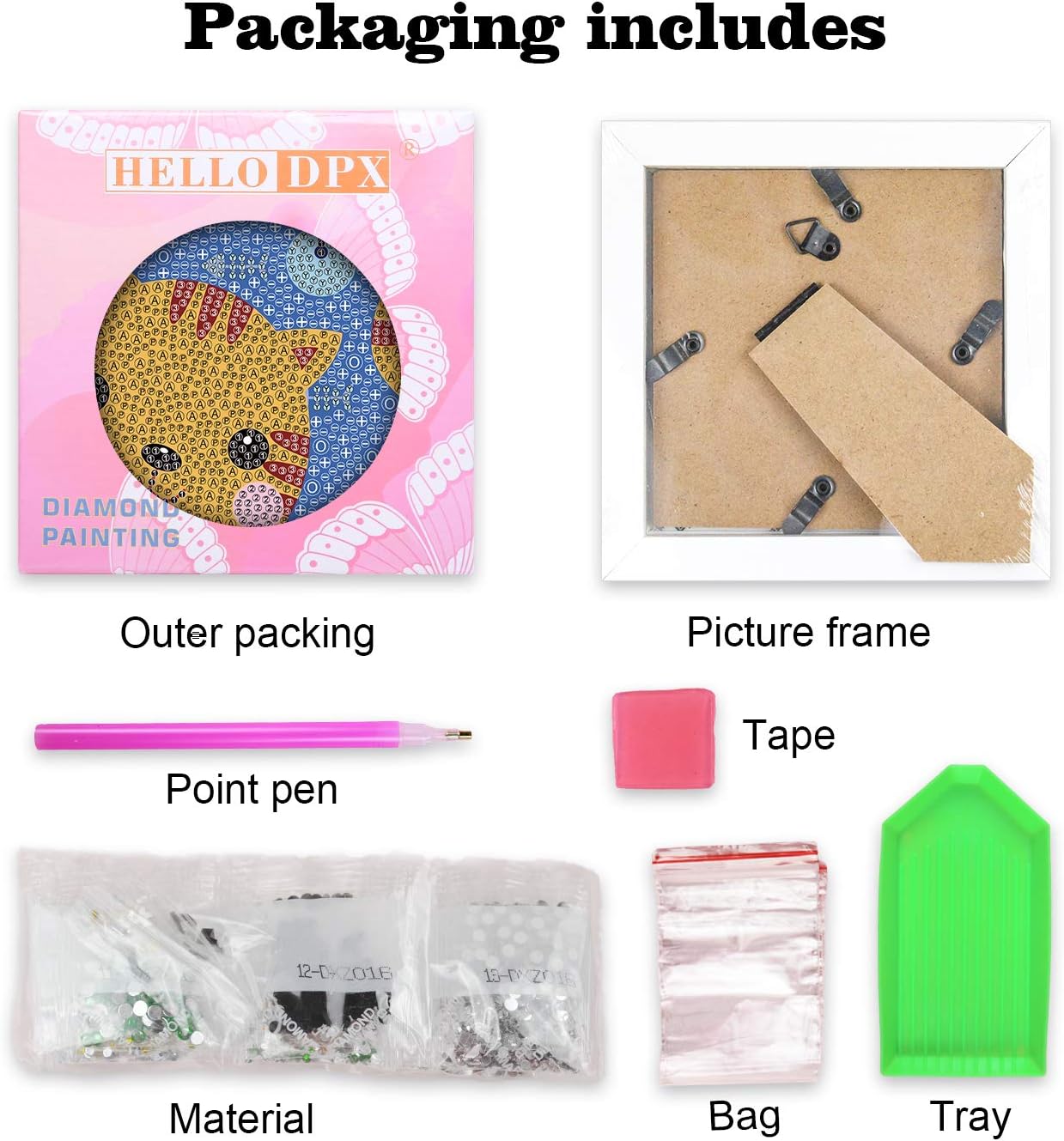 400 magic Easy 3D Diamond Painting Set, Children's Framed Cute Animal Diamond Painting Mosaic Craft Kit for Kid Over 6 Years Old 6x6inch