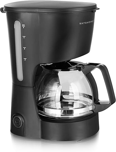 Miniatura 6 de Emerio Small Filter Coffee Maker, 0.6L Glass Carafe for up to 5 Cups of Fresh Coffee, Removable Permanent Filter, Leakproof Function, 40 Minutes