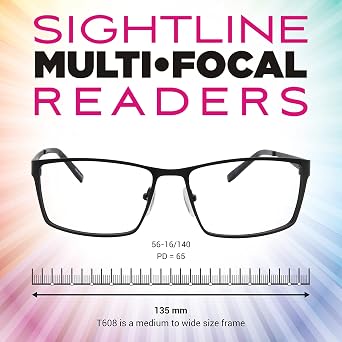Sightline Saul Progressive Multifocus Reading Glasses - Premium Quality Frame Handsome Contemporary Fashion