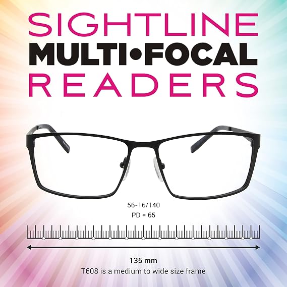 Sightline Saul Progressive Multifocus Reading Glasses - Premium Quality Frame Handsome Contemporary Fashion