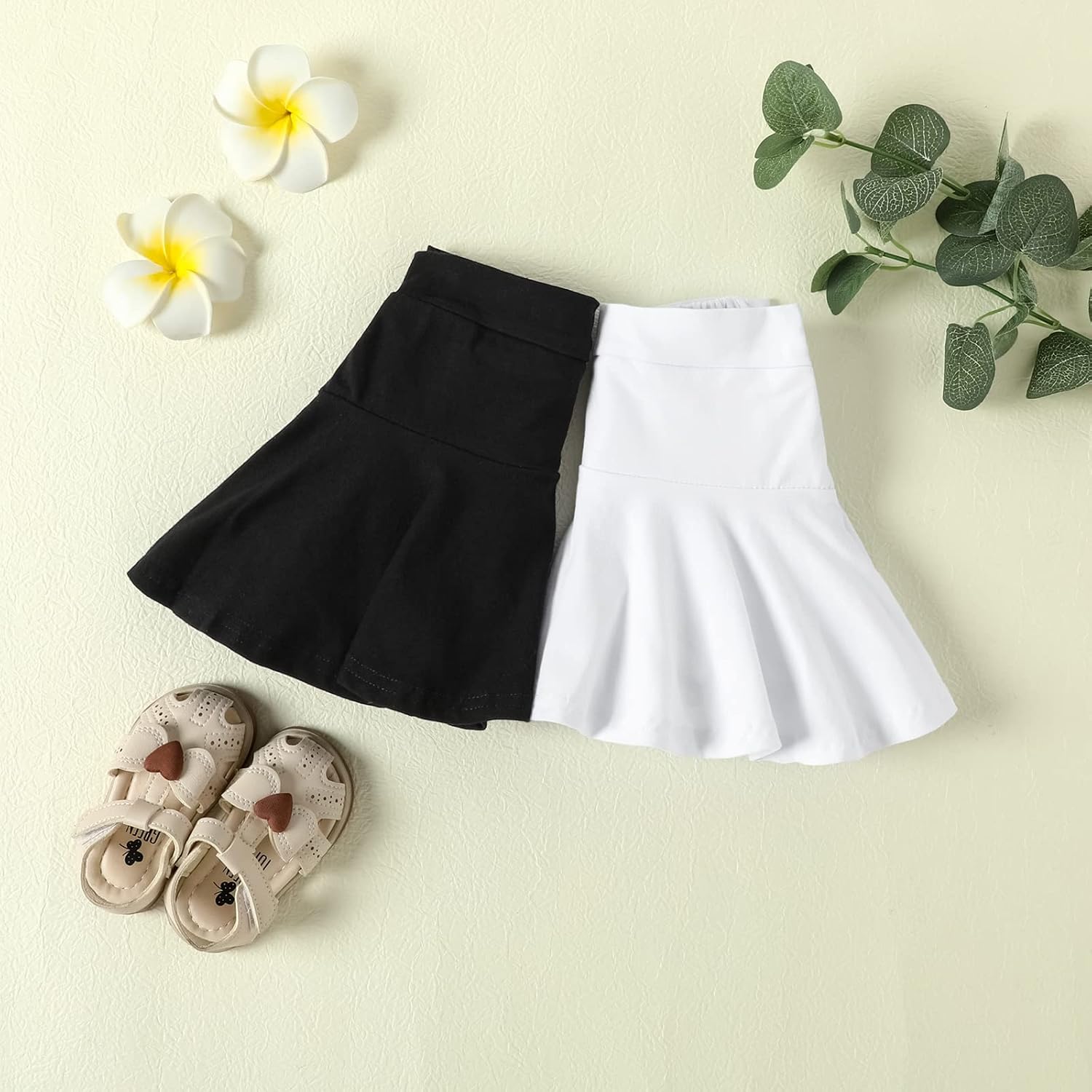 Neutocd Toddler Little Kid Baby Girl Skorts Skirt for Dance Birthday in Solid Mini 100% Polyester