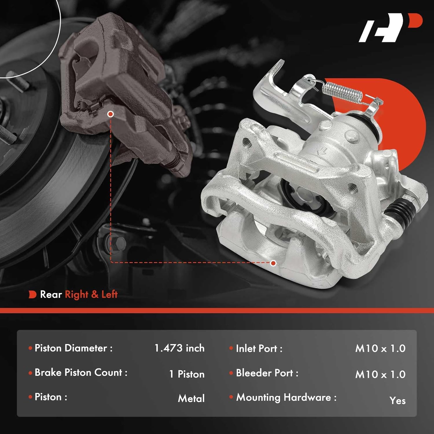 A-Premium Disc Brake Caliper Assembly with Bracket Compatible with Select Mazda Models - 3, 3 Sport, 2014 2015 2016, L4 2.0L/L4 2.5L - Rear Side, 2-PC Set