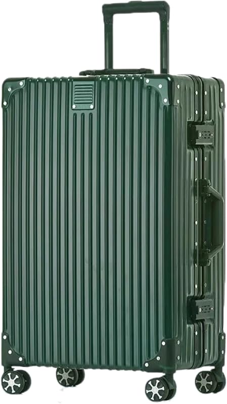 HotWay 3-piece Zipperless Luggage Sets,20/24/28 inch Suitcases | Luggage Set,PC Hard Shell,Aluminum Frame,Zipperless,TSA Lock,8 Spinner Wheels,For Family Trip,Green