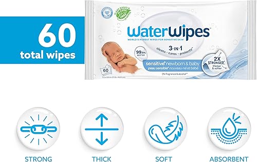 Vista 9 de WaterWipes Paquete de 720 toallitas de baño originales (12 paquetes) y toallitas de baño XL, 16 unidades (1 paquete), sin plástico, 99.9% toallitas