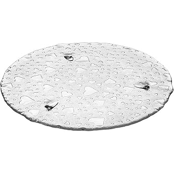 Leonardo Heart 070585 Glass Cake Plate Handmade Cake Plate with Heart Look | For cakes and cakes, diameter 340 mm, 070585
