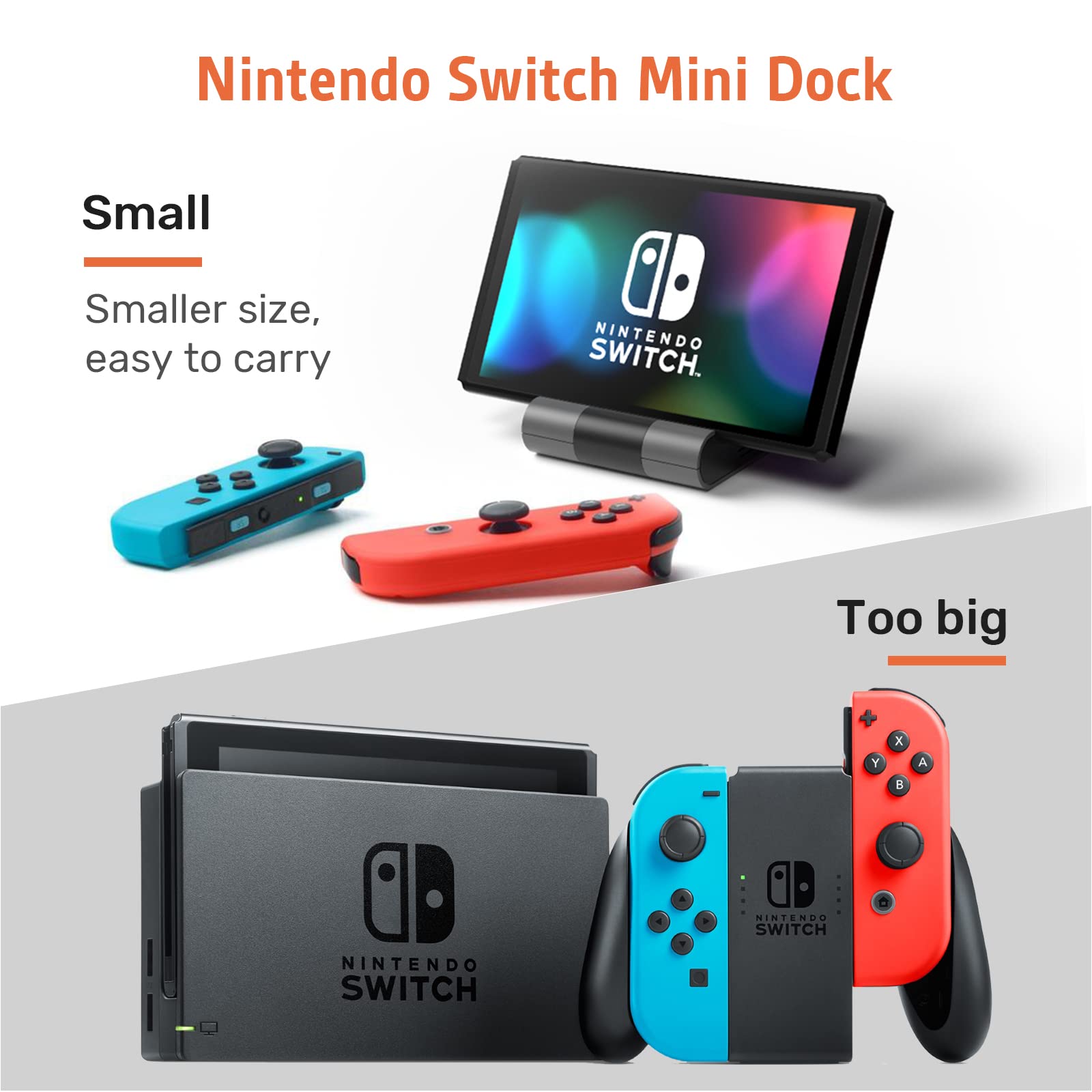 Amazon.com: Alxum Switch Dock for Nintendo, Portable Switch Docking Station  for TV, Nintendo Switch Dock Replacement with 45W PD Charging, 4K HDMI &  USB 3.0 Port, Foldable Mini Nintendo Switch Base :