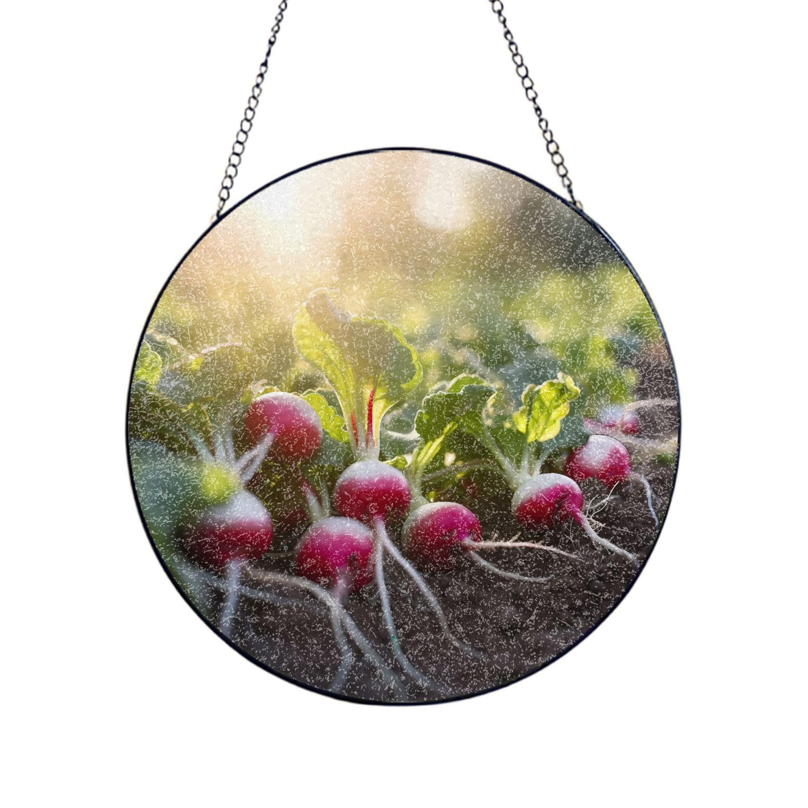 Phayah Carrot Print Stained Glass Window Hanging Sun Catchers Decoration Mother'S Day Birthday Gifts For Home Garden Porch 4in（10cm）