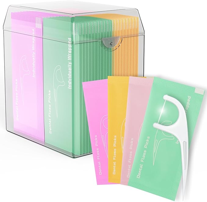Amazon.com : Individually Wrapped Floss Picks, 52 Count Multi-Color ...