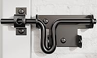 HILLMASTER Heavy Duty Slide Bolt Gate Latch with Padlock Hole - Black Barrel Bolt for Wood Vinyl Fence Barn Shed Gates