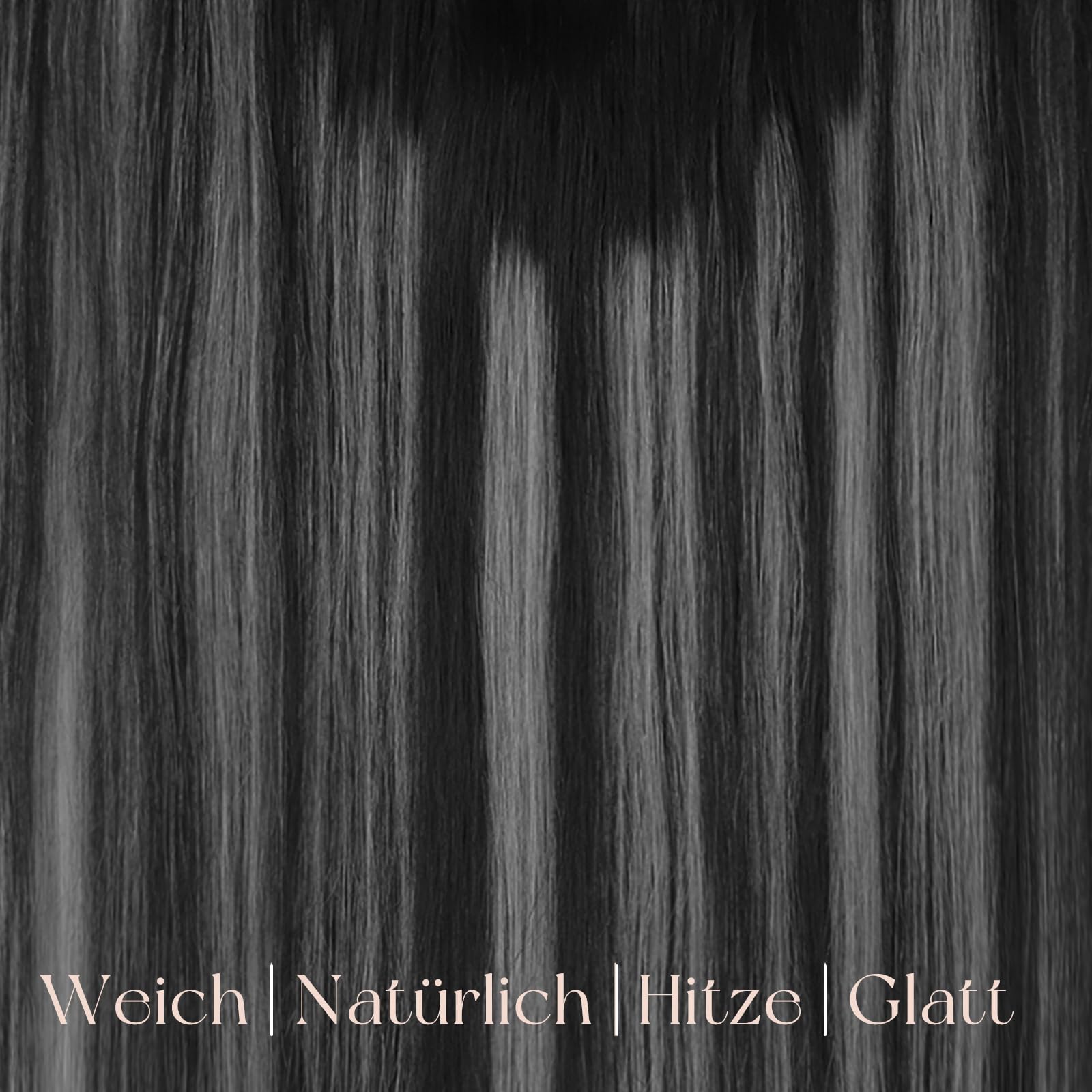 Easyouth Echthaar Extensions Clip in Haarverlangerung Echthaar Clips Off Black Mix Silber und Off Black 50cm 120g 7Pcs Doppelt Tressen Clip in Echthaar Extensions