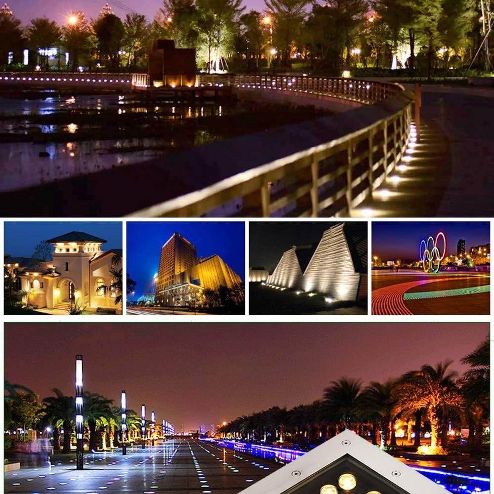 Colorful 3W/9W/12W LED Recessed Spotlight - Stainless Steel Tempered Glass Garden Deck Floor Lamp for Outdoor Lighting, Terrace, Pathway, and Landscape Illumination