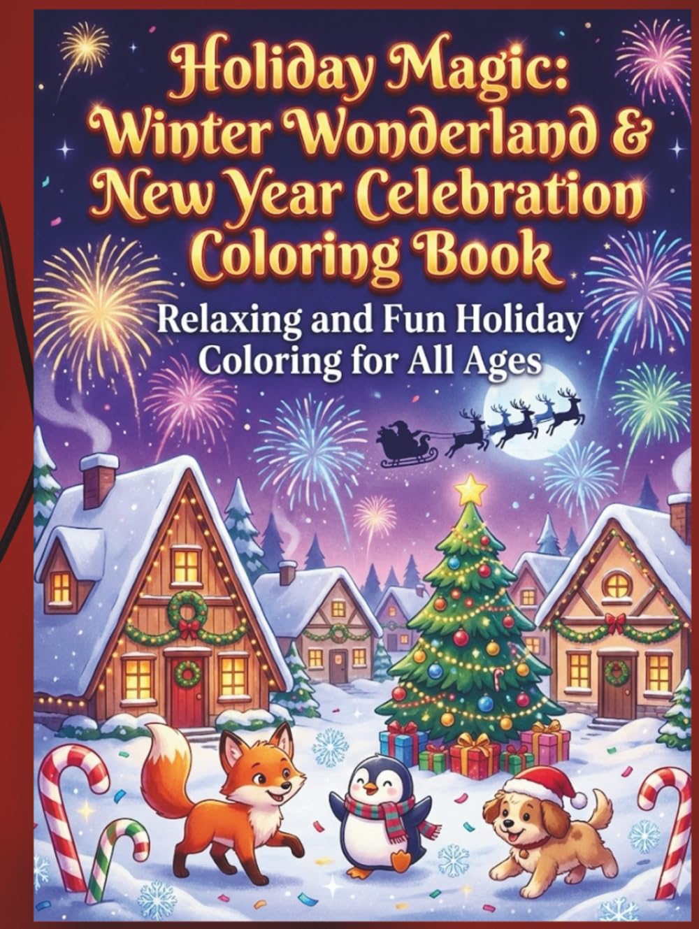Holiday Magic: Winter Wonderland & New Year Celebration Coloring Book: Festive Christmas Scenes, Cozy Villages & Sparkling Fireworks — Relaxing Holiday Coloring for All Ages