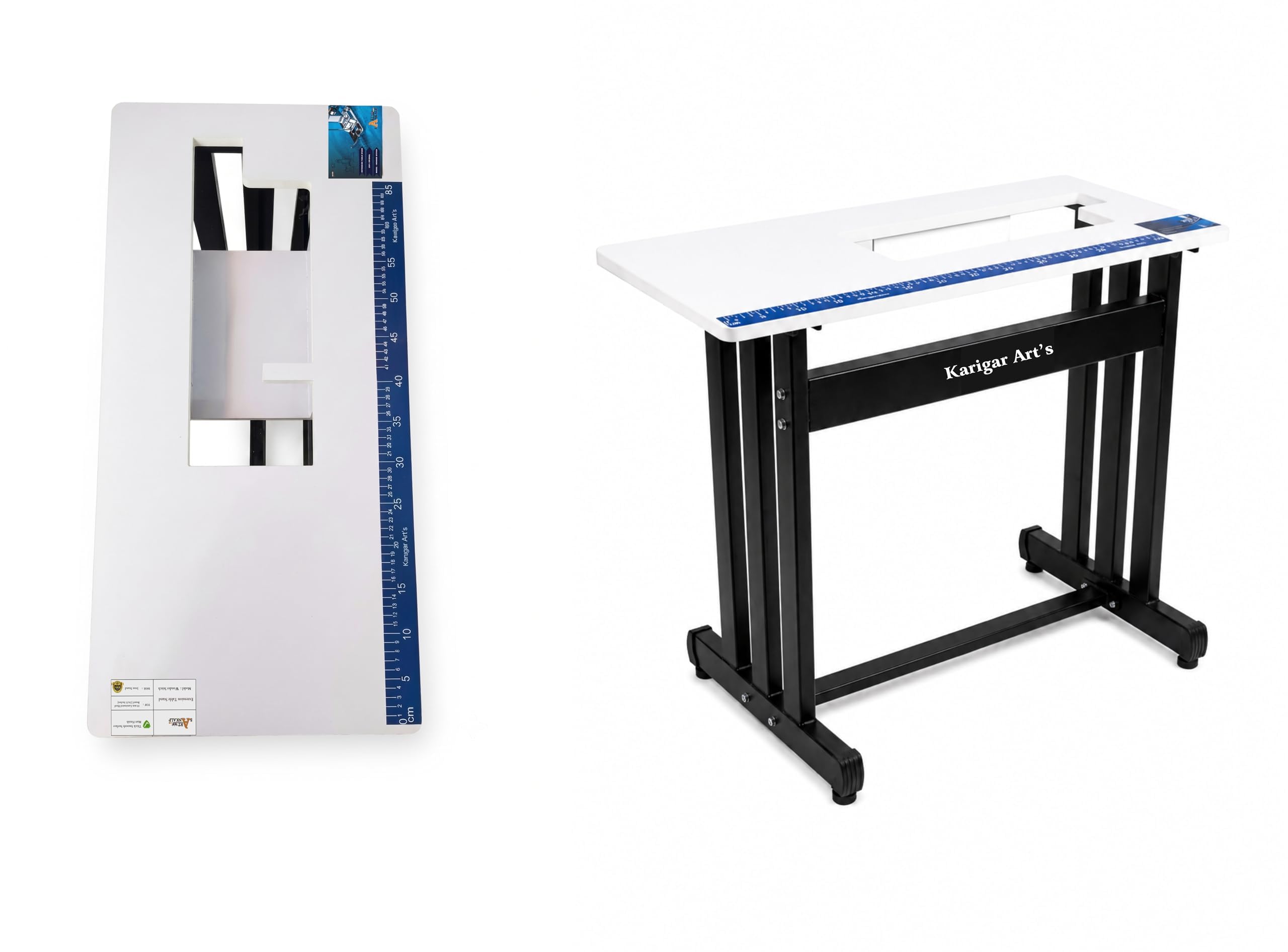Customized Extension Tabletop & Iron Stand for Sewing Machines | Heavy Duty Metal Frame | Large Laminated Work Surface | Compatible with Usha Janome (Model: Stitch Magic) — Amazon image 2