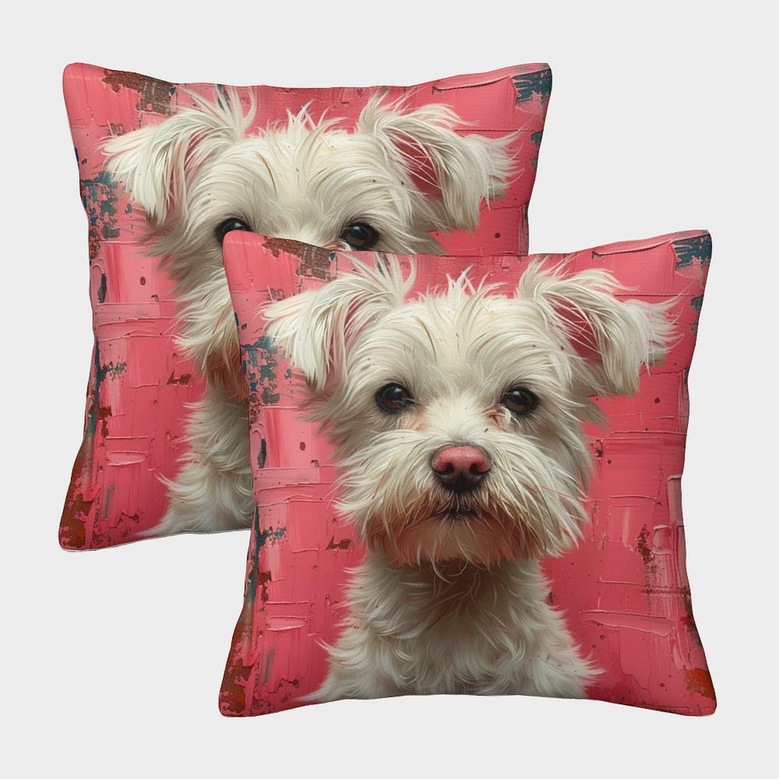 Lehuaima Style-14 3D Printed Yorkshire Terrier Square Pillowcases Dog Pillow Case Cushion Garden Cushion Super Soft Pack Of 2 For Sofa Couch Bed 40X40cm