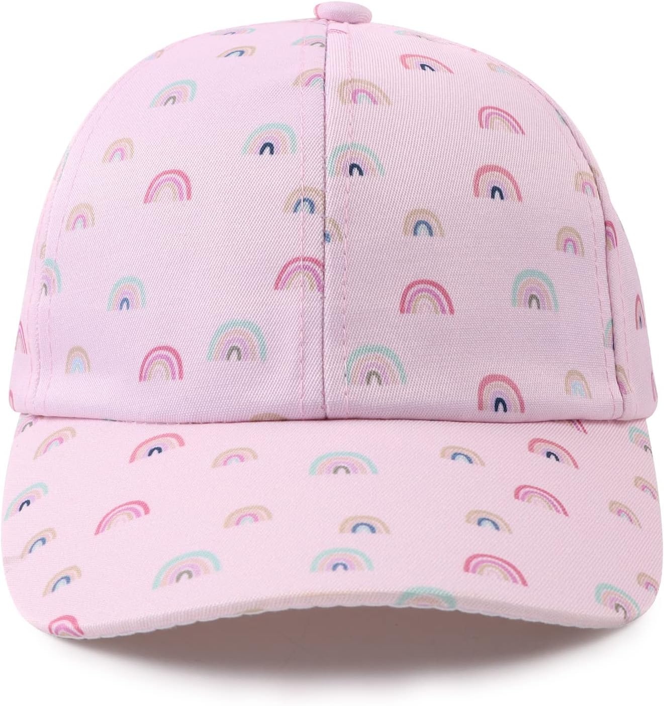 Girls Baseball Cap Kids Cute Sun Hat Adjustable Trucker Hats Toddler Rainbow Floral Ponytail Caps Spring Summer - Image 2