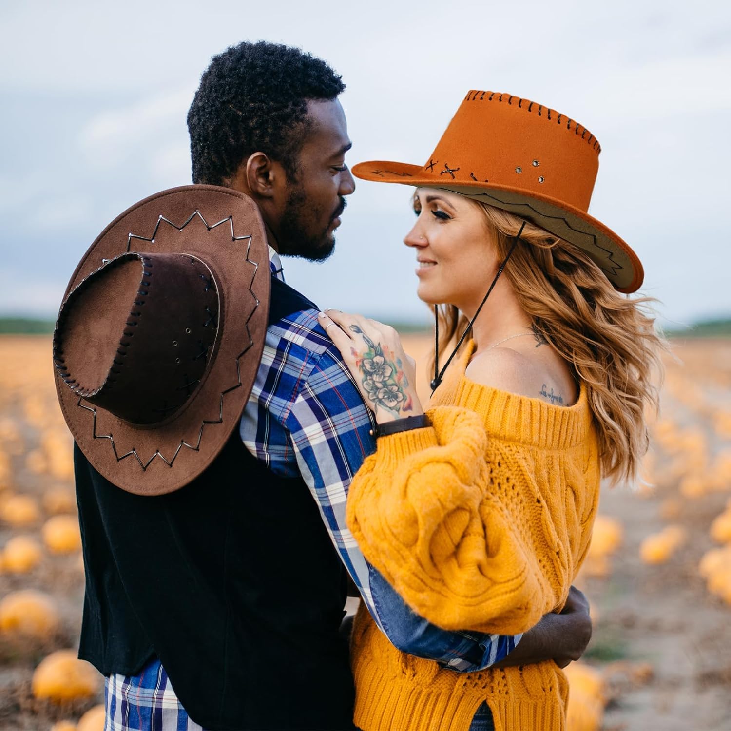 Zhanmai 12 Pcs Cowboy Hat & Bandana Set Western Costume Accessories for Cowboy Party Bulk Favors for Theme Party - Image 7