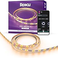 Vista 10 de Roku Tira de luces LED inteligente, 16.4 pies - Opciones de color con brillo y temperatura ajustables - Tiras de luces WiFi inteligentes de pelar