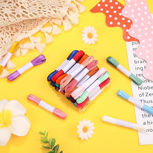 Miniatura 7 de 30 cintas finas para hacer lei de 1/8 pulgadas, 164 yardas, satén, multicolor, doble cara, grogrén, manualidades, tela de poliéster para envolver