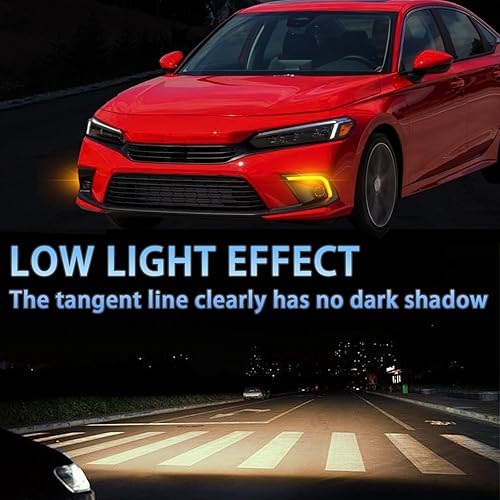 Miniatura 3 de Switchback - Lámpara LED antiniebla frontal color blancoámbar para correr diurna, secuencial dinámica, función de luz de giro LED compatible con