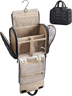 BAGSMART Travel Toiletry Bag with Removable Partition, Puffy Water-resis...