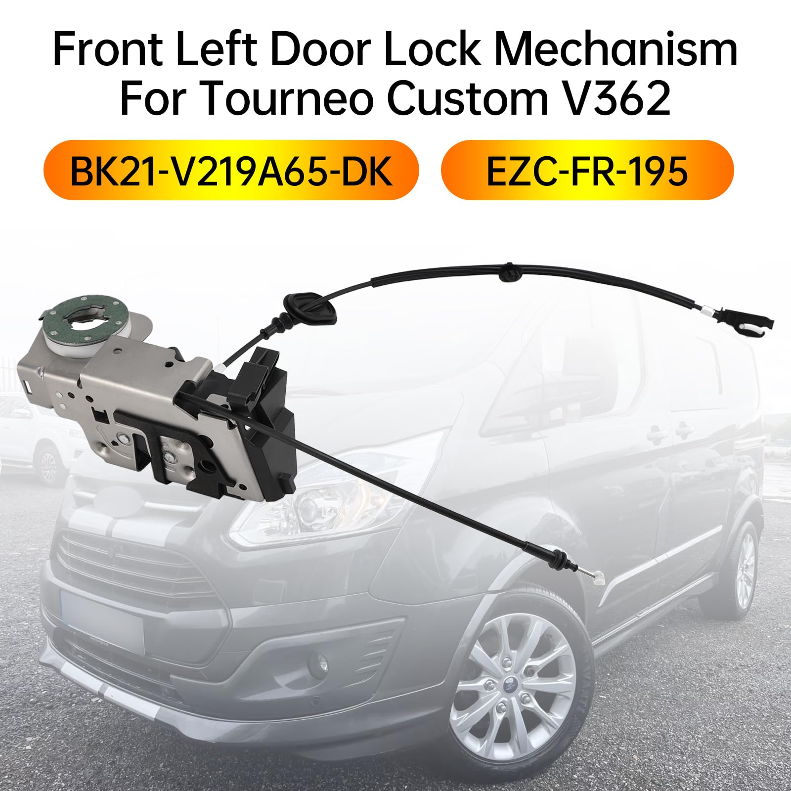 Topteng Front Left Door Lock BK21-V219A65-DK adapté pour Tourneo Custom V362 2012-2015, adapté pour Transit Custom V362 2012-2015