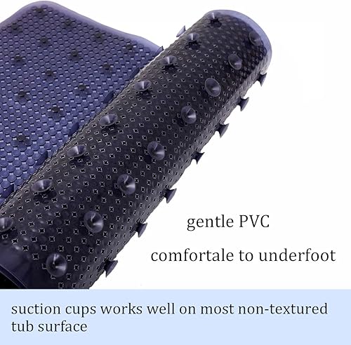 Miniatura 5 de Tapete antideslizante para bañera de 28 x 14, antideslizante, lavable a máquina, tapete de baño de seguridad con ventosas
