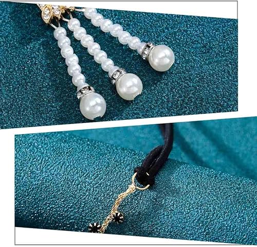 Miniatura 5 de Foyte Diadema de flapper de los años 20, perla, pavo real, plumas negras, bandas para la cabeza, joyas, hojas, diamantes de imitación, accesorios de