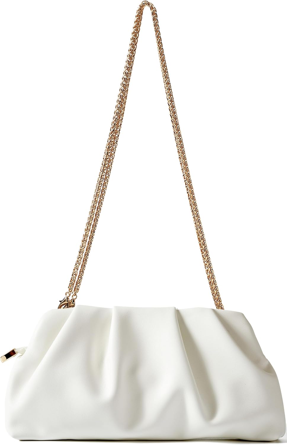 Evening Bag for Women Ruched Clutch Purse Detachable Metal Chain Crossbody Bag - Image 7