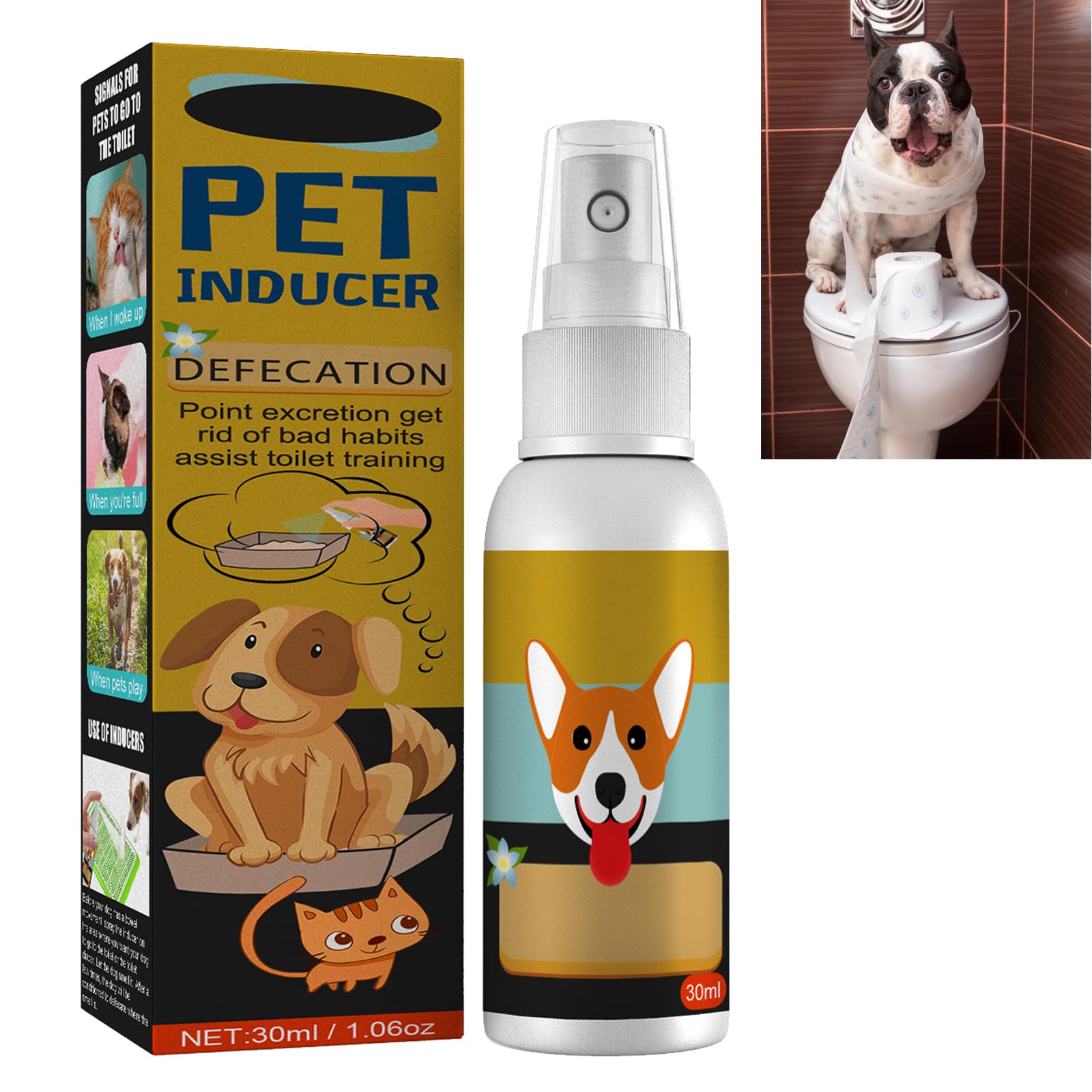 GNAUMORE Pet Defecation Inducer,Defecation Positioning Inducer,Dog Training Spray,Puppy Training Spray Dog Defecation Positioning,Pet Toilet Location Sprayer,30ml