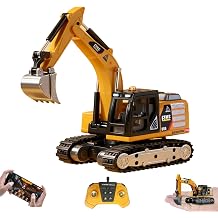 RC Excavator, 1/64 Scale Metal RC Truck, 2.4GHz Construction Vehicle with Sounds & Light, Dual Speed, APP Control, Hobby Toy for Adults and Kids
