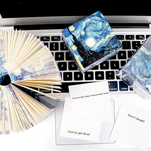 Miniatura 4 de Van G - Cubo de notas adhesivas de 365 hojas, bloc de notas grueso y desgarrable con impresiones artísticas coloridas, 2.75 x 2.75 x 2.75 pulgadas,