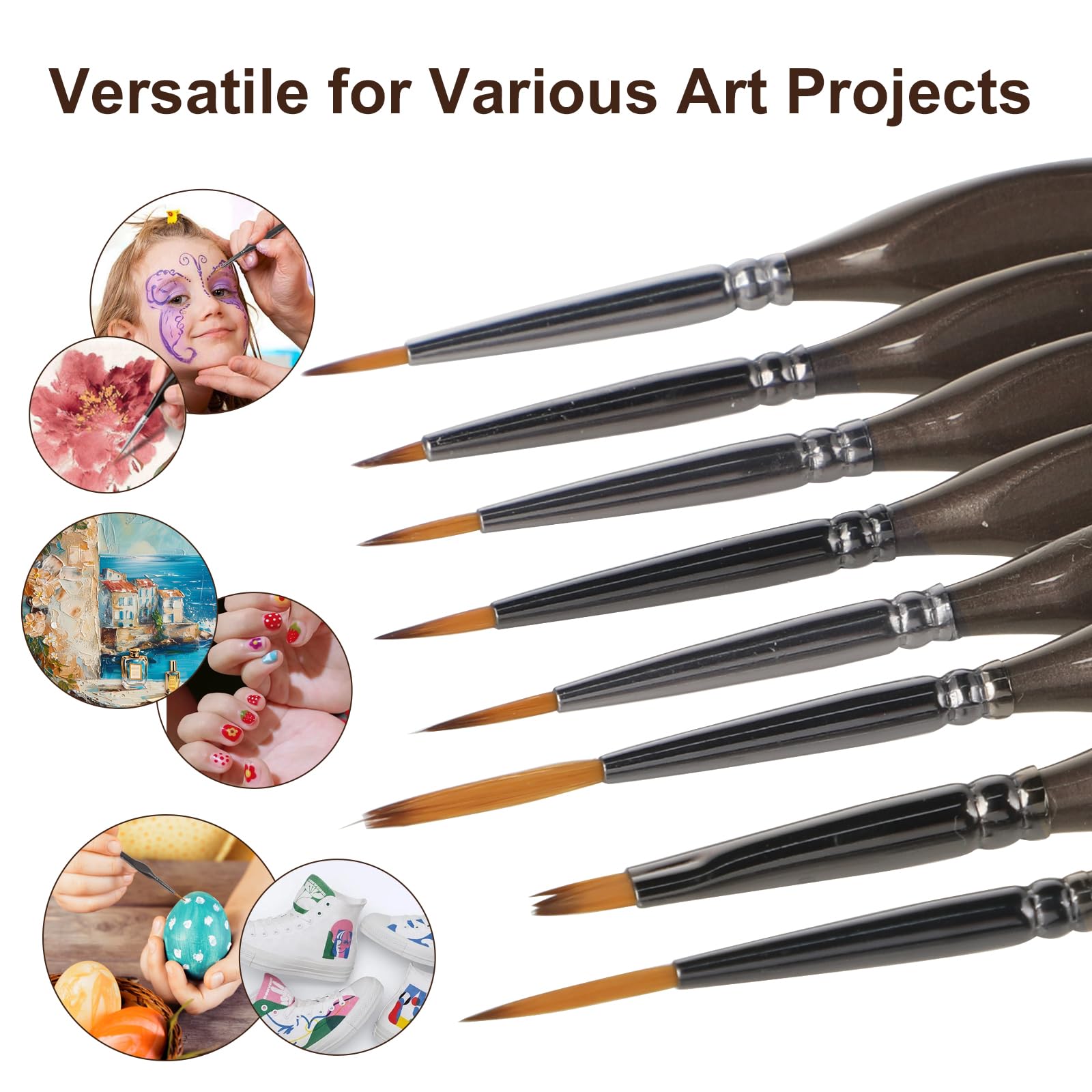 Nuoshen - Set di pennelli per pittura in miniatura, 12 pezzi, con