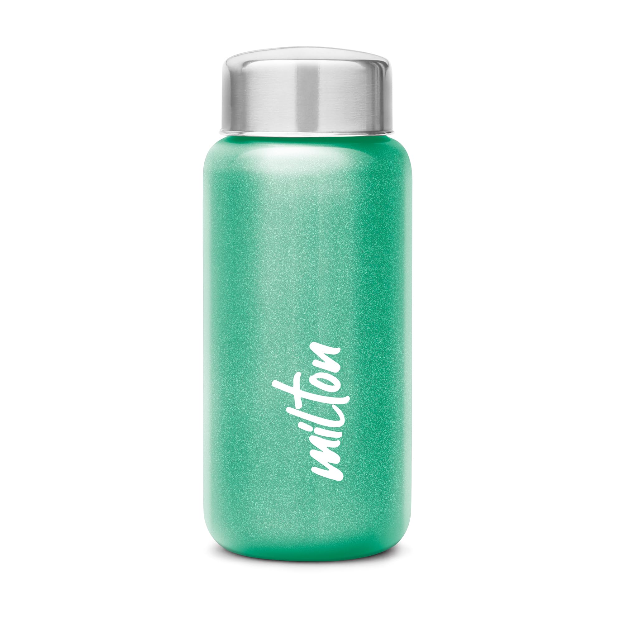 MILTON Aqua 500 Stainless Steel Water Bottle 500 ml, Single Walled, ISI Certified I Leak Proof Lid, Rust Proof I For School, Office, Gym I Light Green