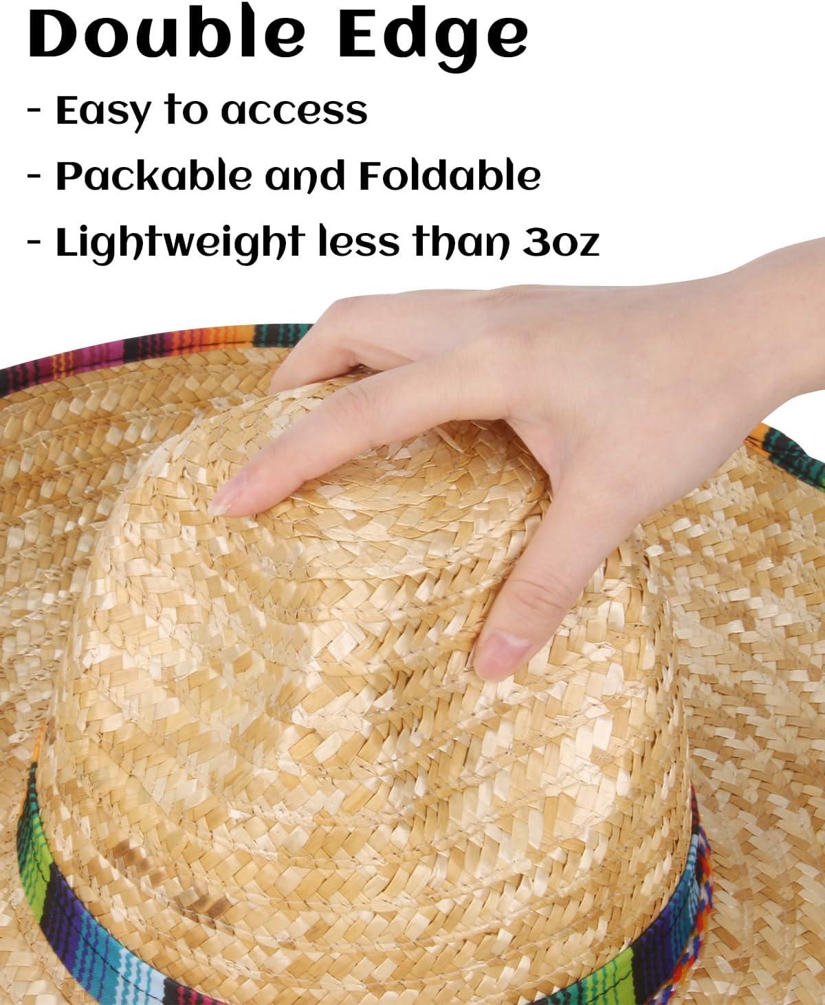DUNCHATY Straw Sombrero Hat for Cinco De Mayo Party or Mexican Theme Party Decorations